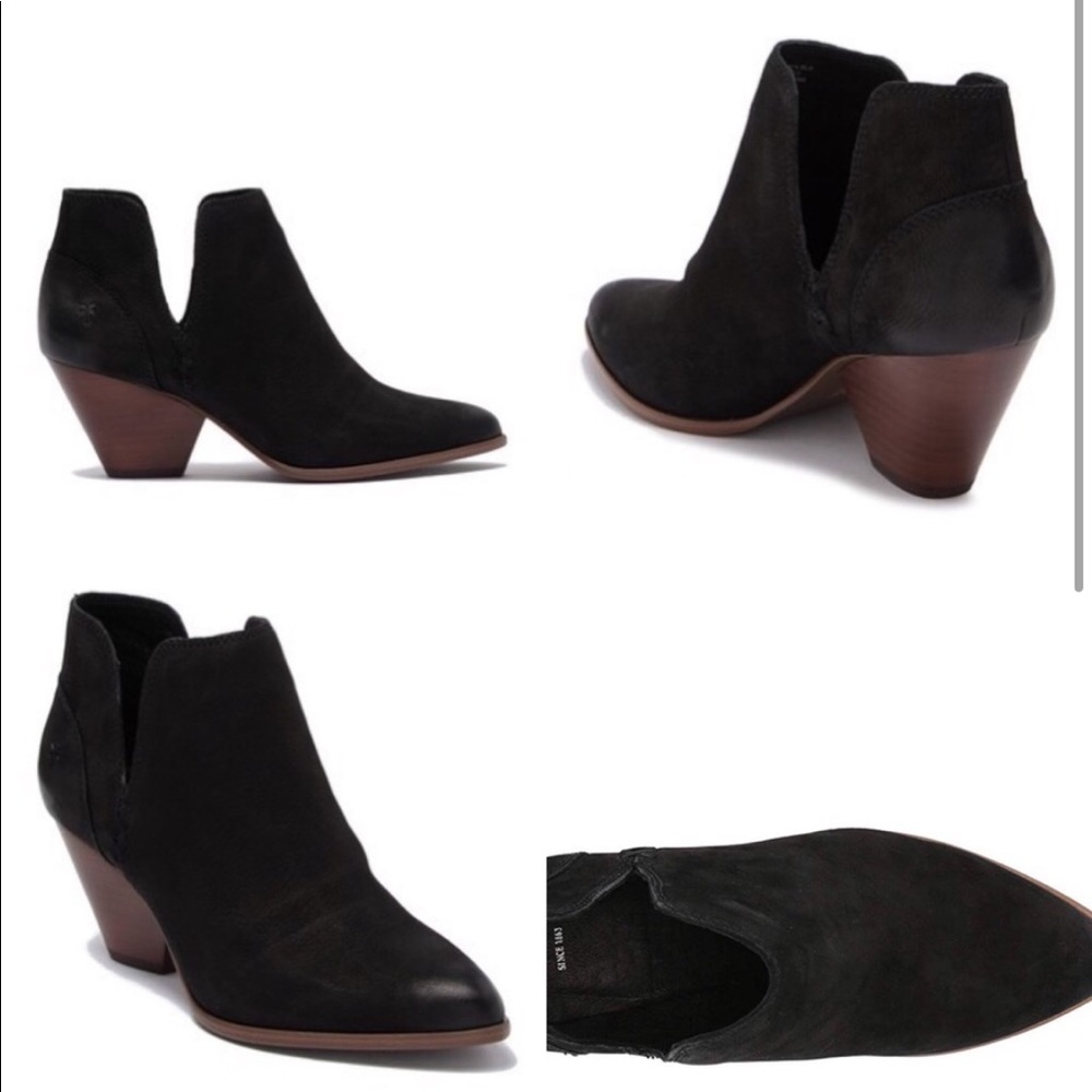 Frye Reina Black Nubuck Cut Out boot size 8